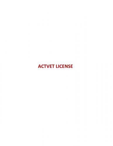 ACTVET License