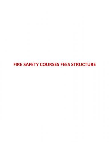 Fire Safety Courses Fees Structure